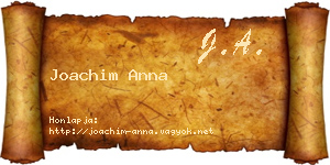 Joachim Anna névjegykártya